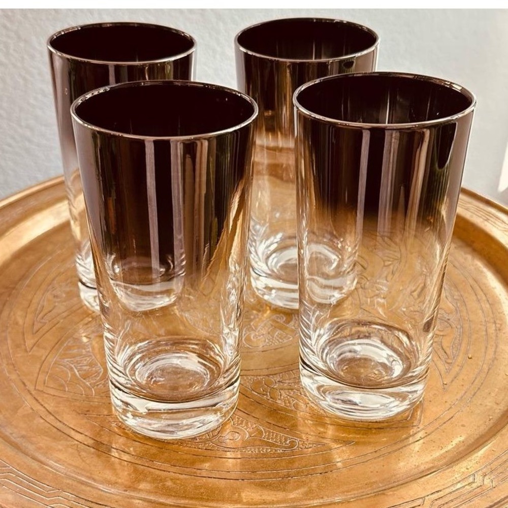 Vintage Mid-Century Modern Mercury Fade Highball Glasses - Set of 4